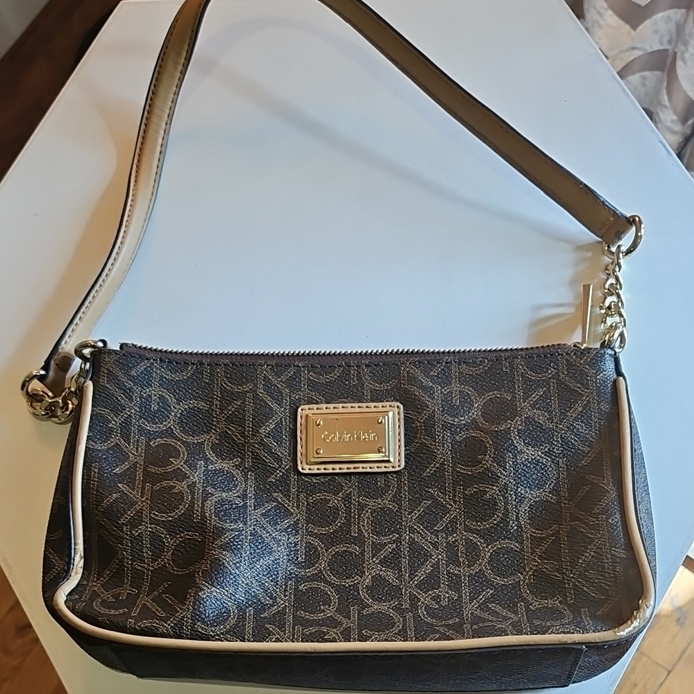 Calvin Klein Monogram Brown Shoulder Bag